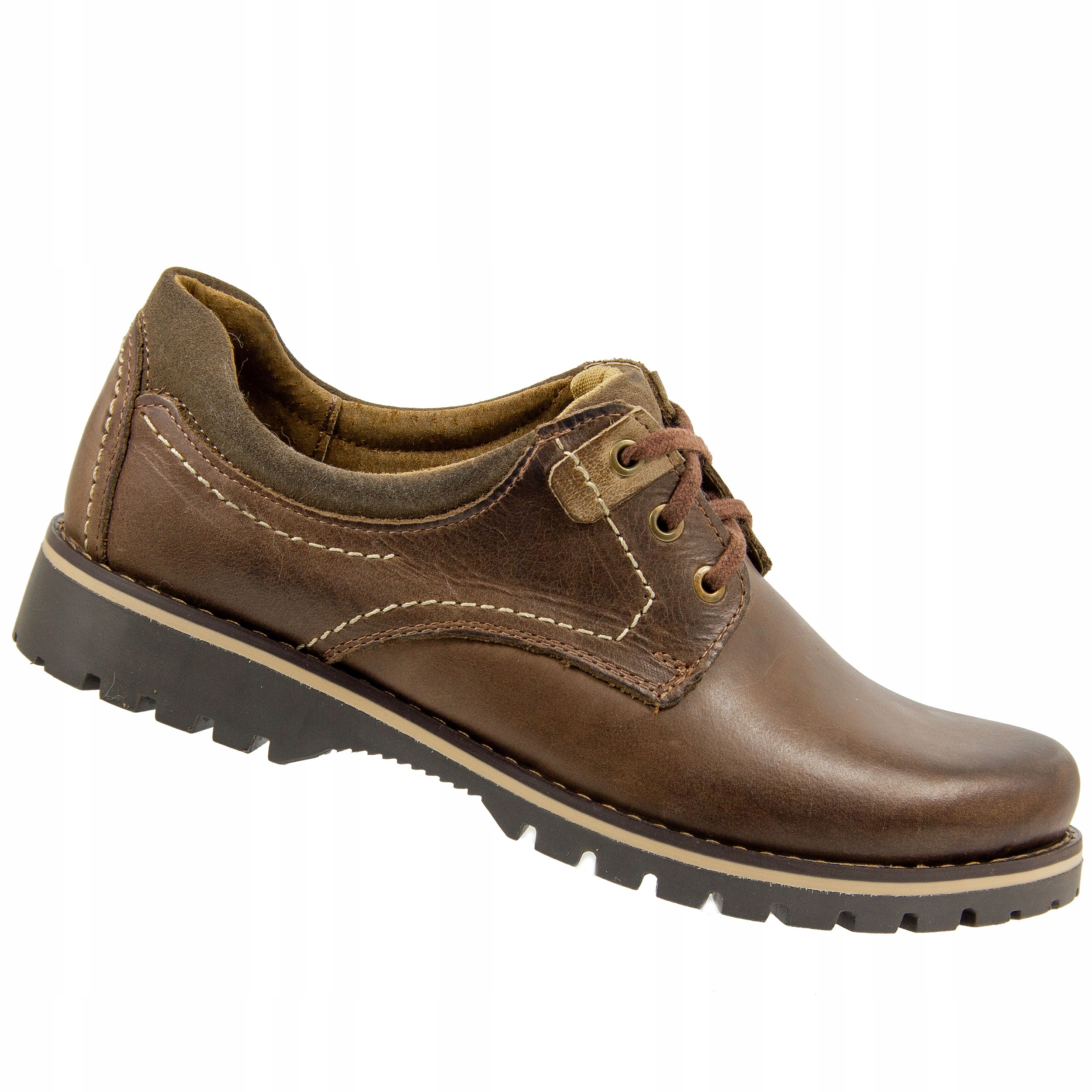 Pánské polobotky Trekingové trapery Kůže pohodlné šité 879 br 41