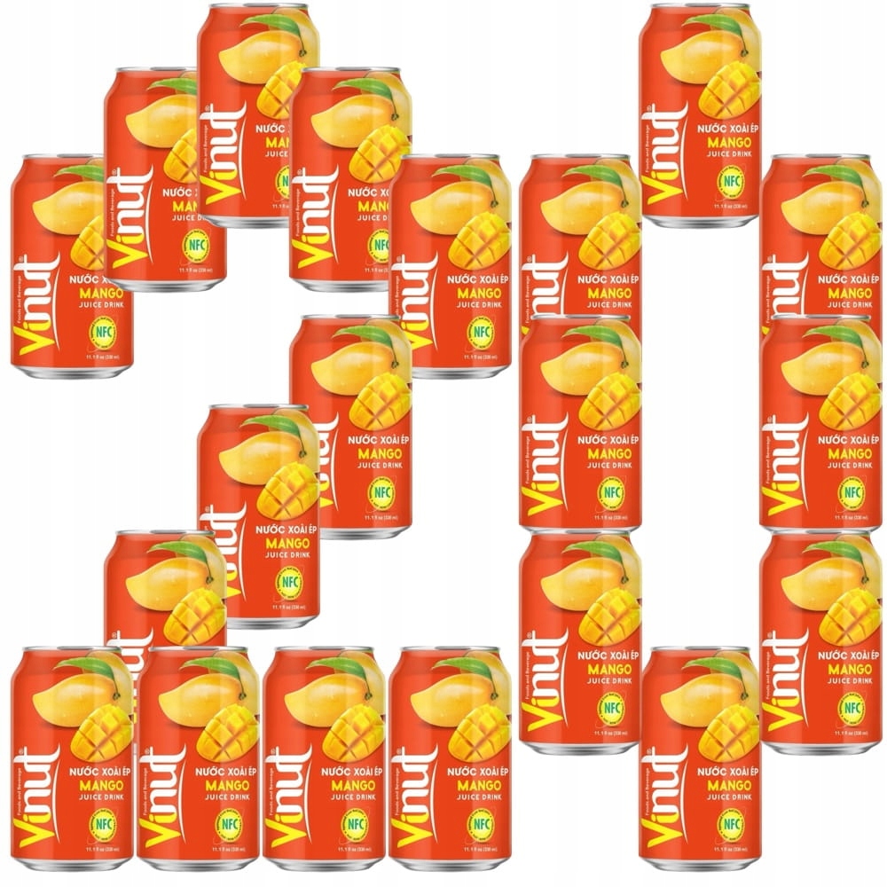 20x Napój z Owoców Sok Smak Mango Wietnamski Mango Juice Drink 330ml Vinut