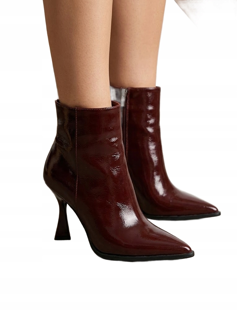 Dámské Kotníkové Boty Vínové Nad Kotník Na Zip 37 Opa