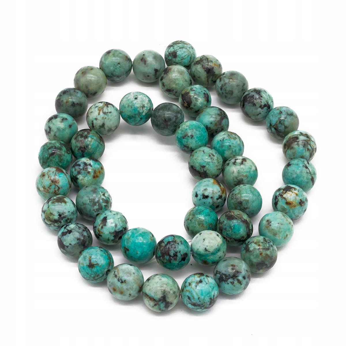 Korálky Přírodní Tyrkys Africký, Kulatý, 6mm, 58ks/35cm/nit