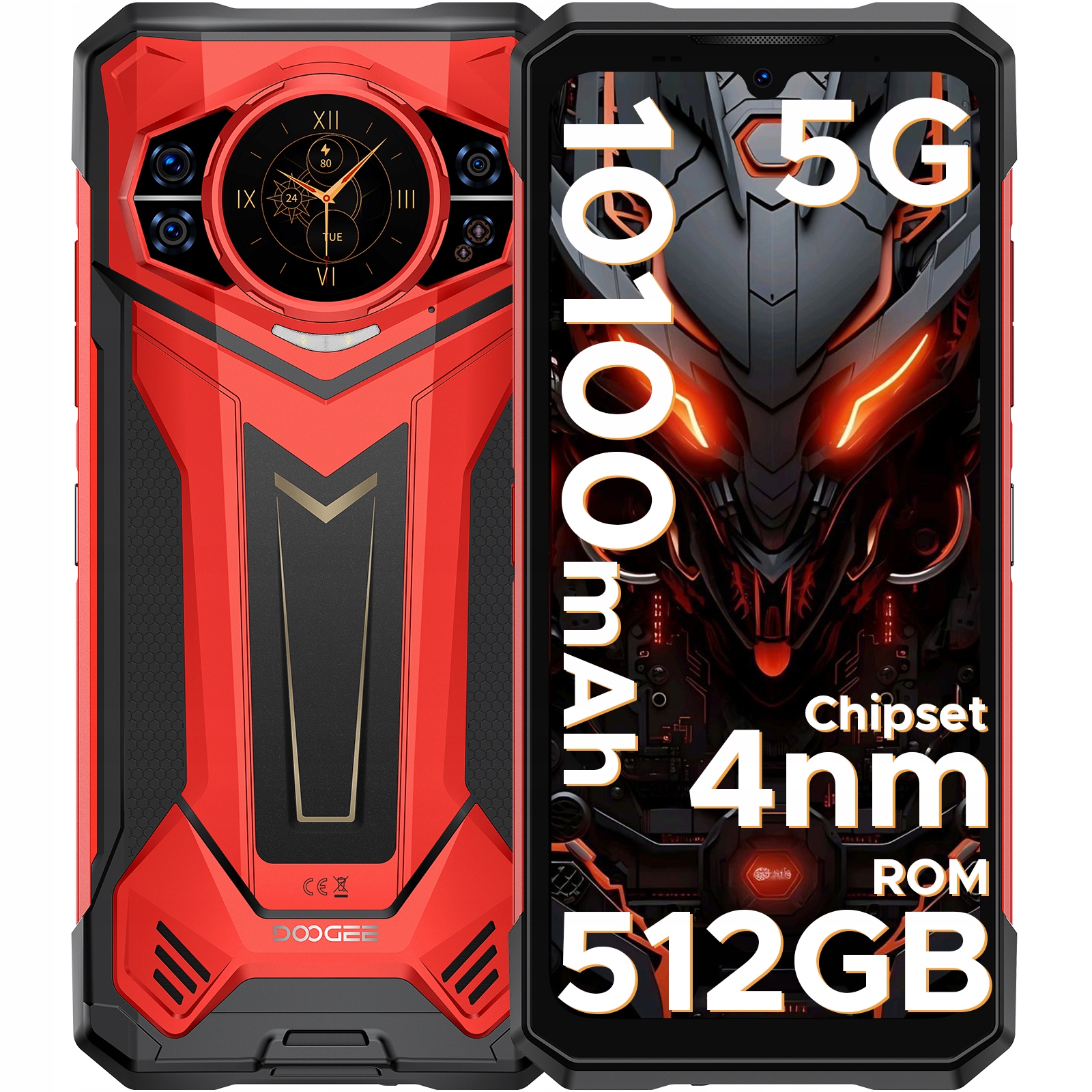 5G Doogee S200 Plus Smartphone 32 Gb Ram 512 Gb Úložiště, Baterie 10100 mAh, 100MP Fotoaparát, Nfc, Dual DDR5 Ai