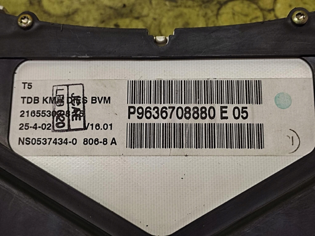 PEUGEOT 307 dials 9636708880E