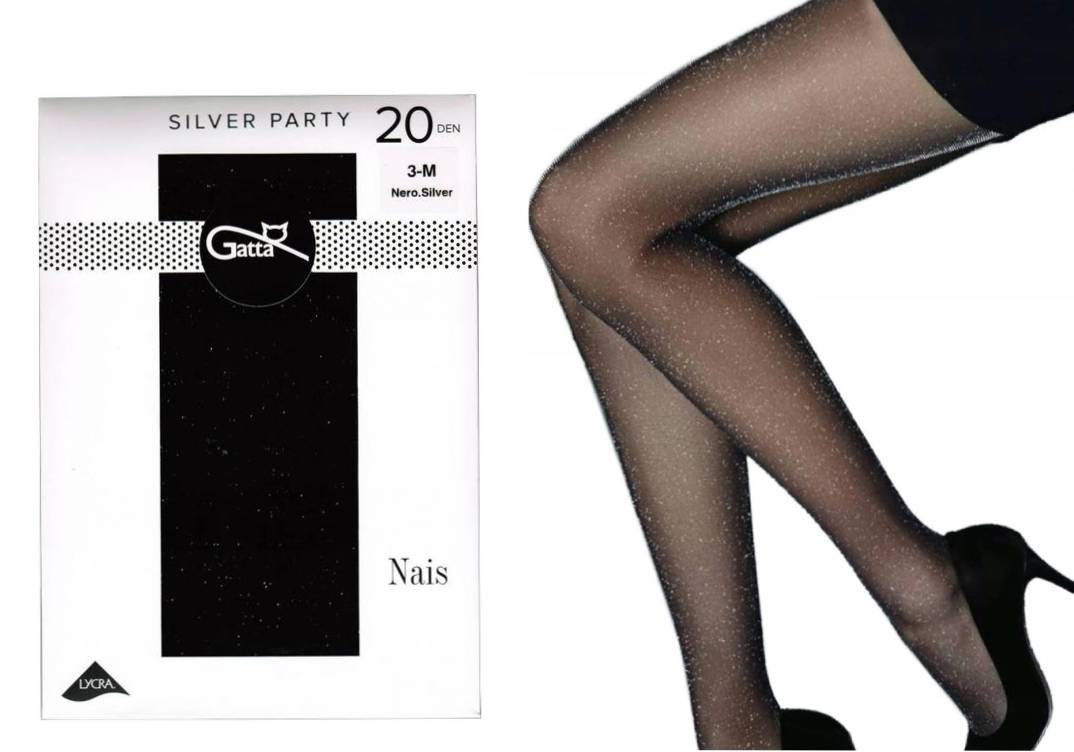 

Gatta Rajstopy Nais Lurex 20 Den 3-M Nero.silver