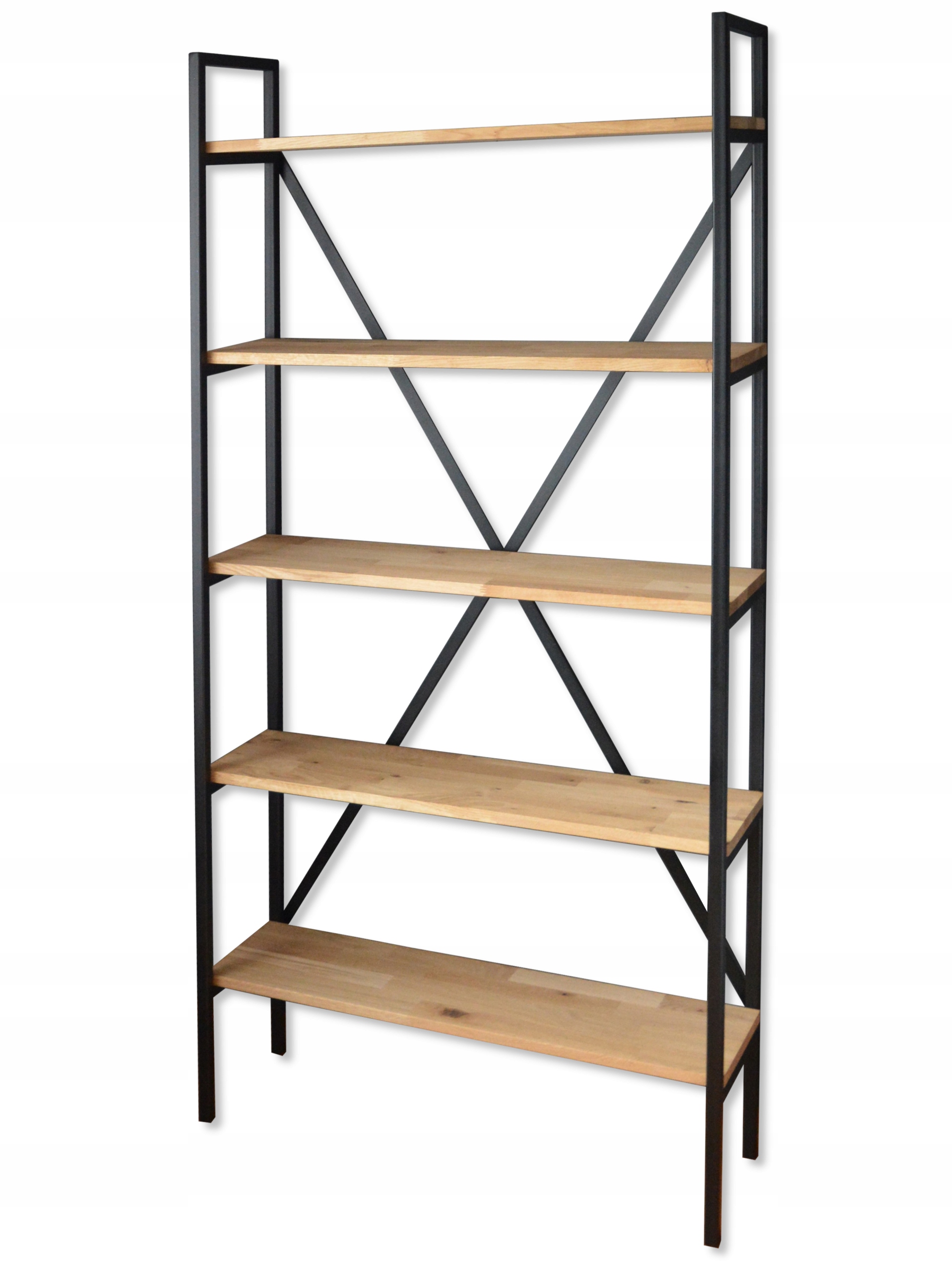 

Regał loft industrial książki metal dąb 180x120x24