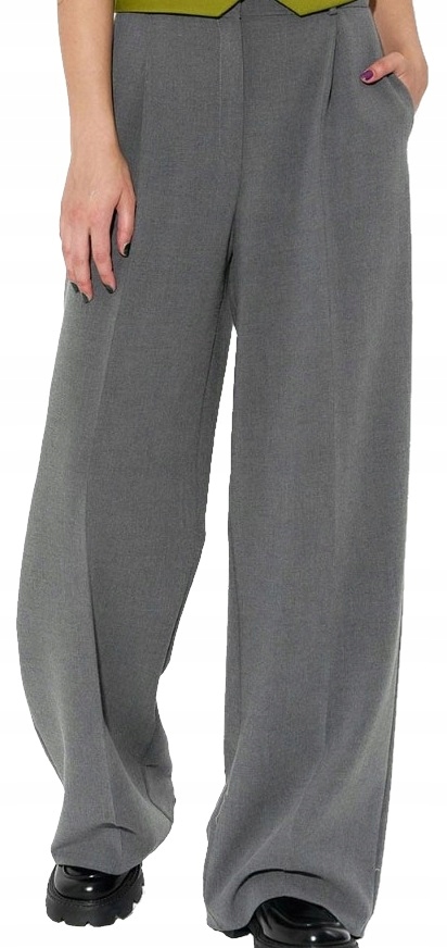 Dámské Látkové Kalhoty Elegantní Šedé Lea Lea Kapsy vel. XL