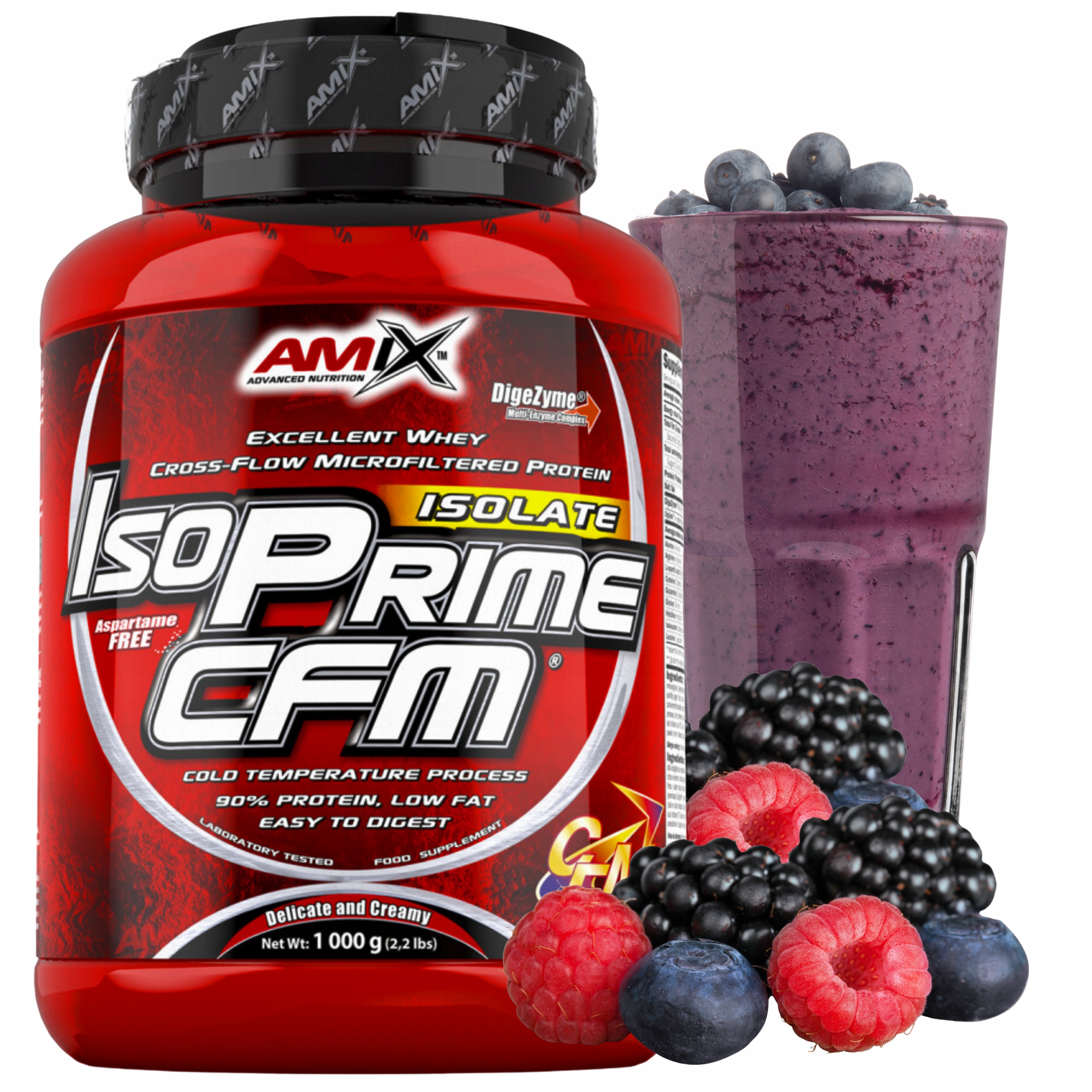Whey Isolate Wpi 90 Amix IsoPrime Cfm Proteinový izolát Lesní ovoce Sugar free