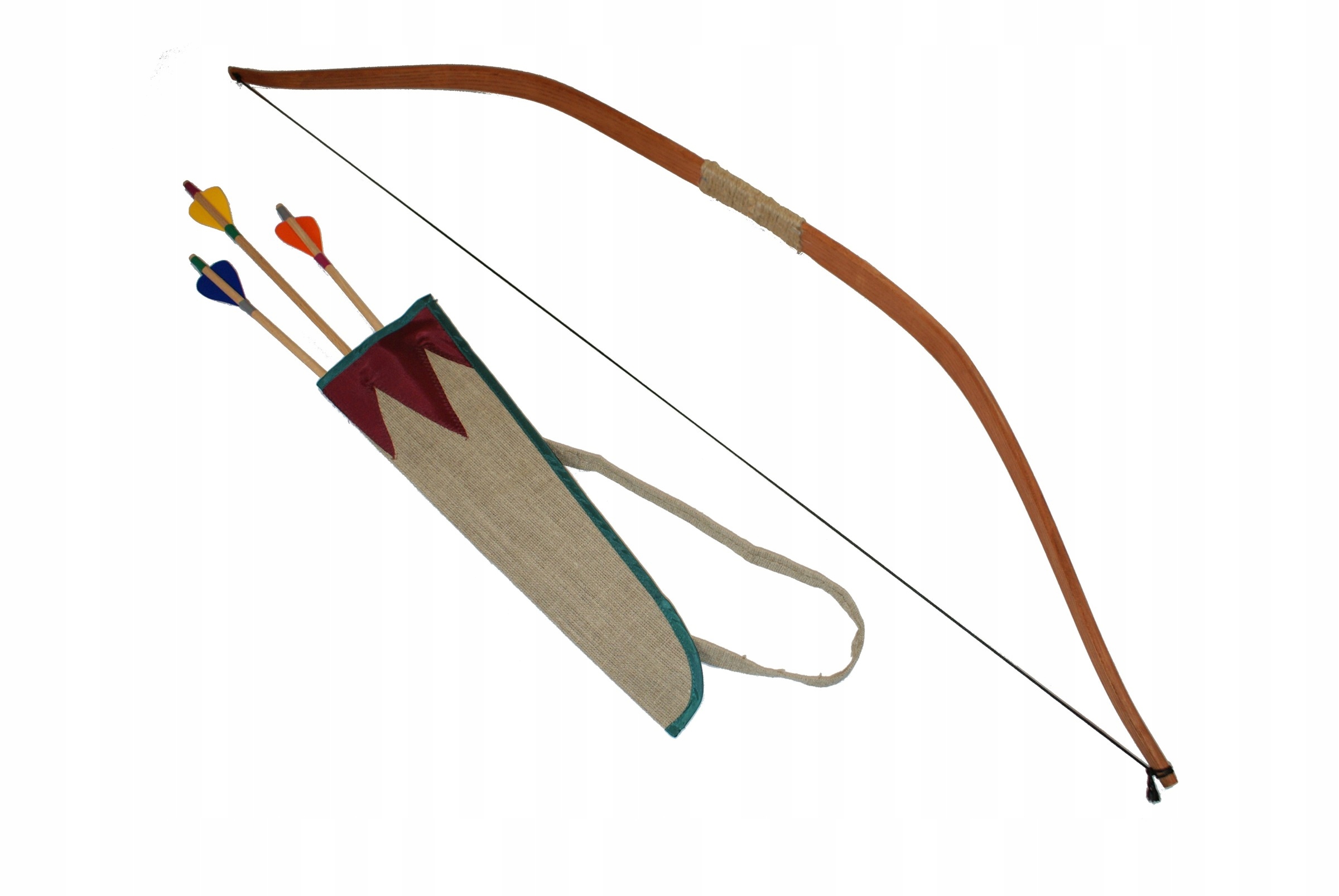 

Łuk drewniany gięty kołczan 3 strzały 120cm