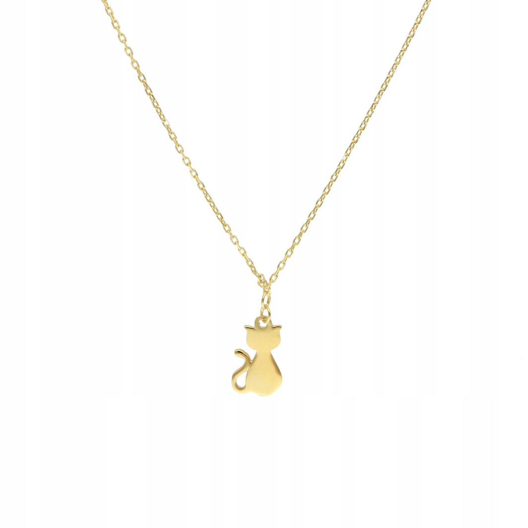 Náhrdelník kočička stříbro pozlacený