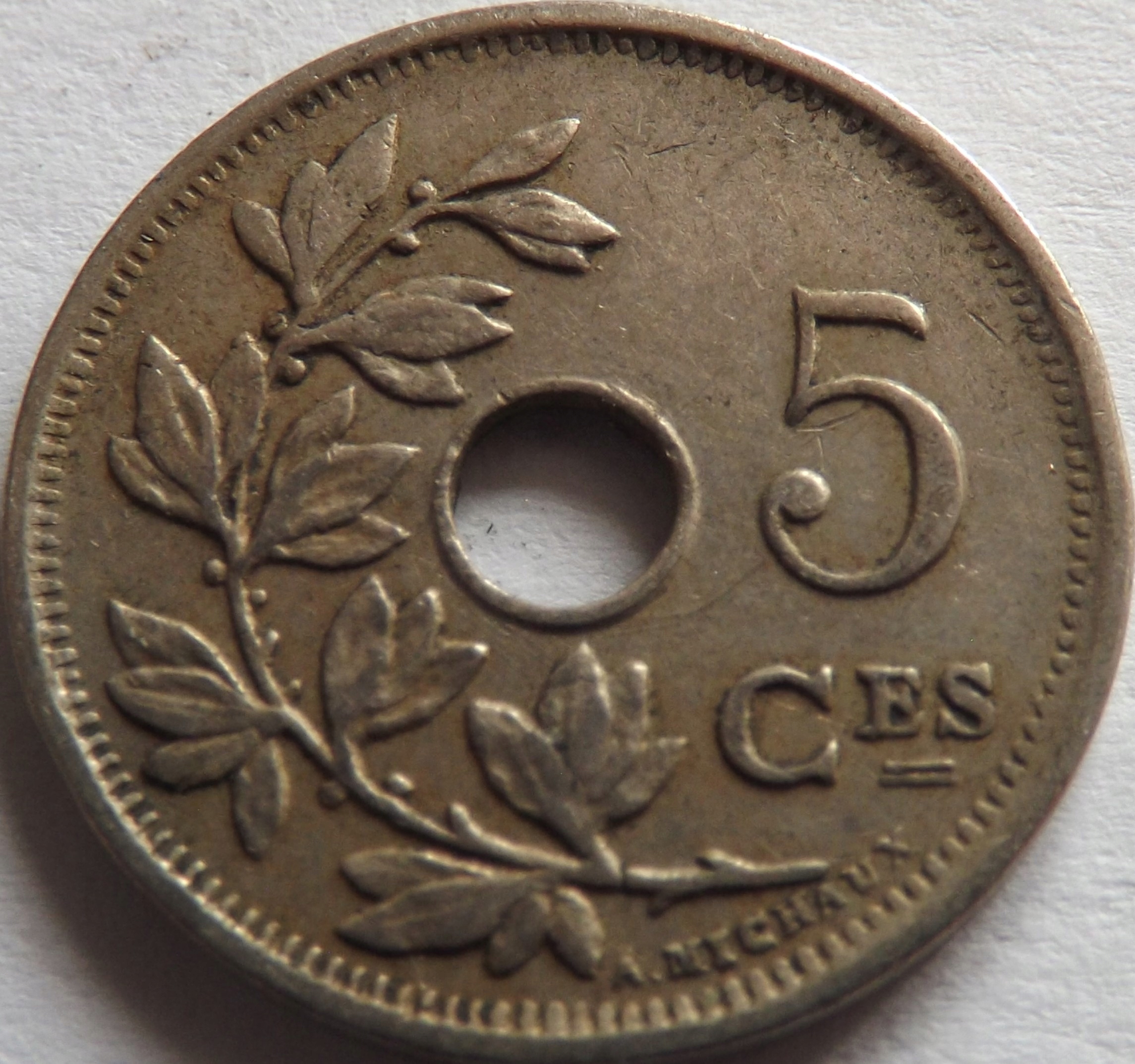 Belgia 5 Centymów 1925 Albert I st. 2-