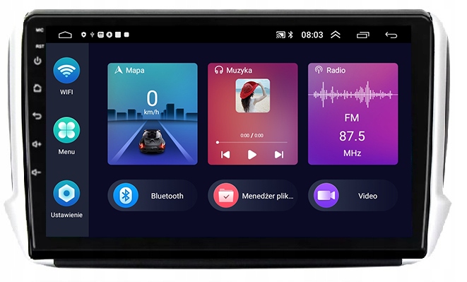 Navigační Rádio Gps Android Carplay Peugeot 208 2008 Wifi 2GB 64GB