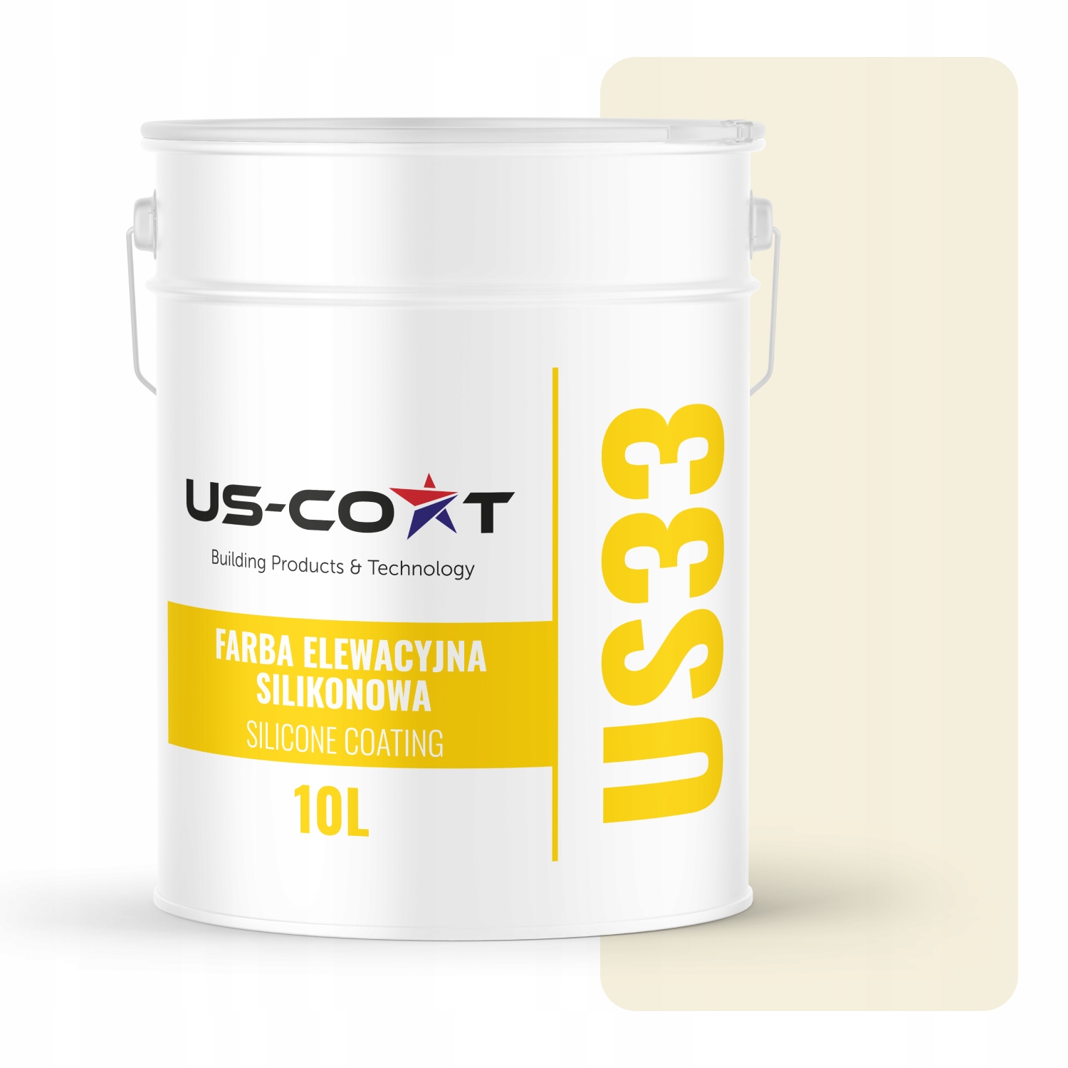 Barva Silikonová Fasádní Barva, Barva Bílá, Zlomená Na Béžové F771 10L Uv