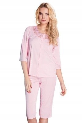 4110 Letizia Dámské rozepínací pyžamo Mewa růžové
