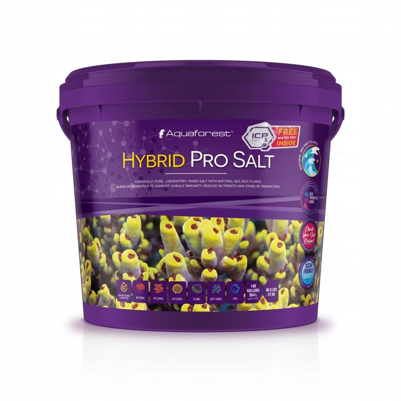Mořská Sůl Pro Akvárium Hybrid Pro Salt 22KG S Testem Icp Bonus