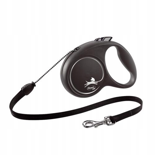 

Flexi Black Design M smycz linka srebrna 5m