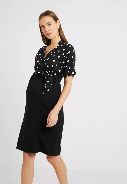 elegantní těhotenské a kojící Šaty Pomala 9fashion, černé, pro maminky