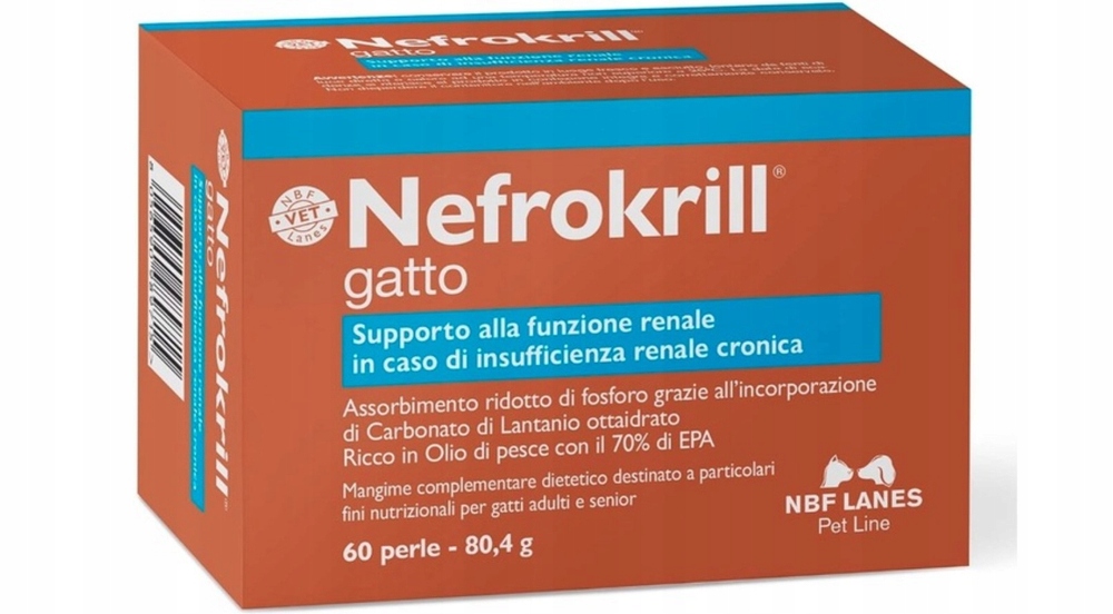Levně Nbf Lanes Nefrokrill Gatto 60 kapslí pro kočky