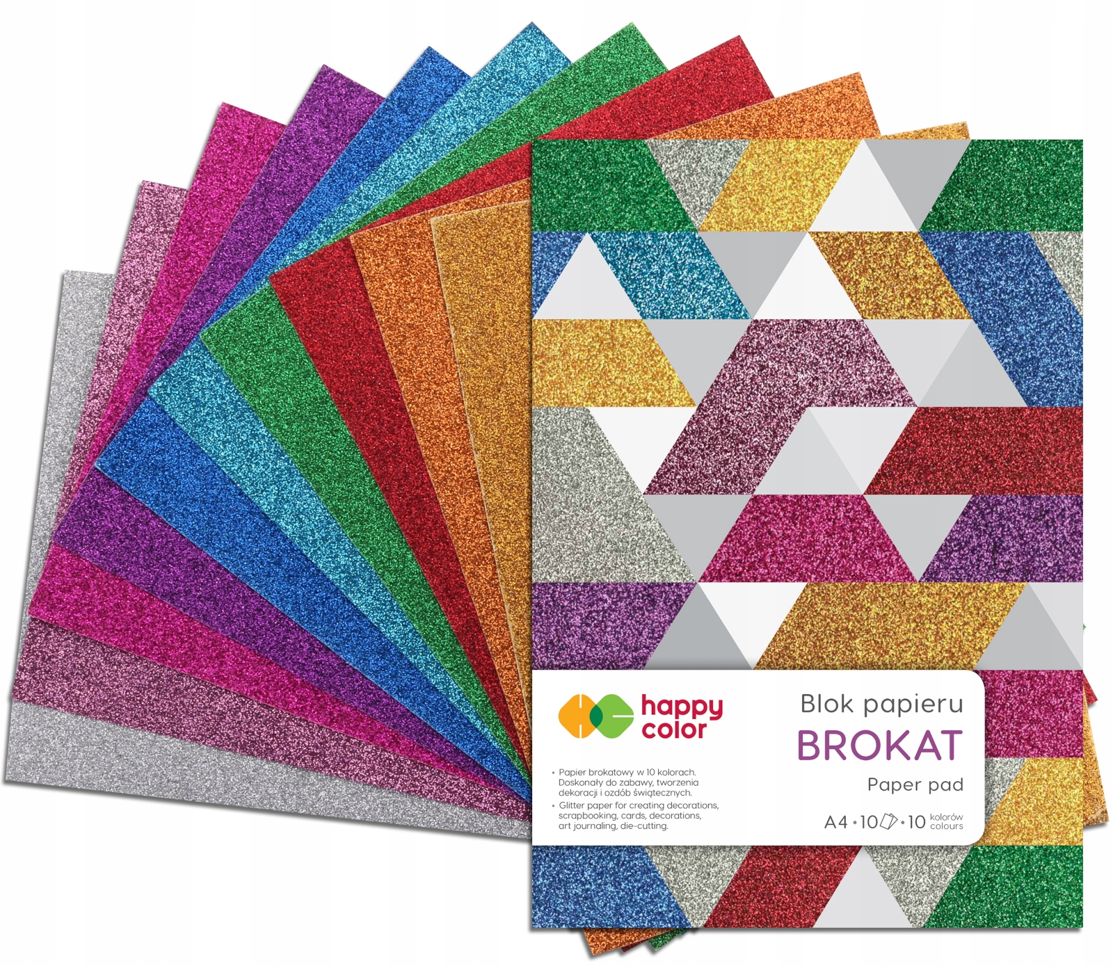 

Happy Color Blok Papierów Brokatowy A4 150g 10k