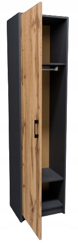 Jednodverová skriňa s regálom 1D2P Grafit-wotan antracit Rob