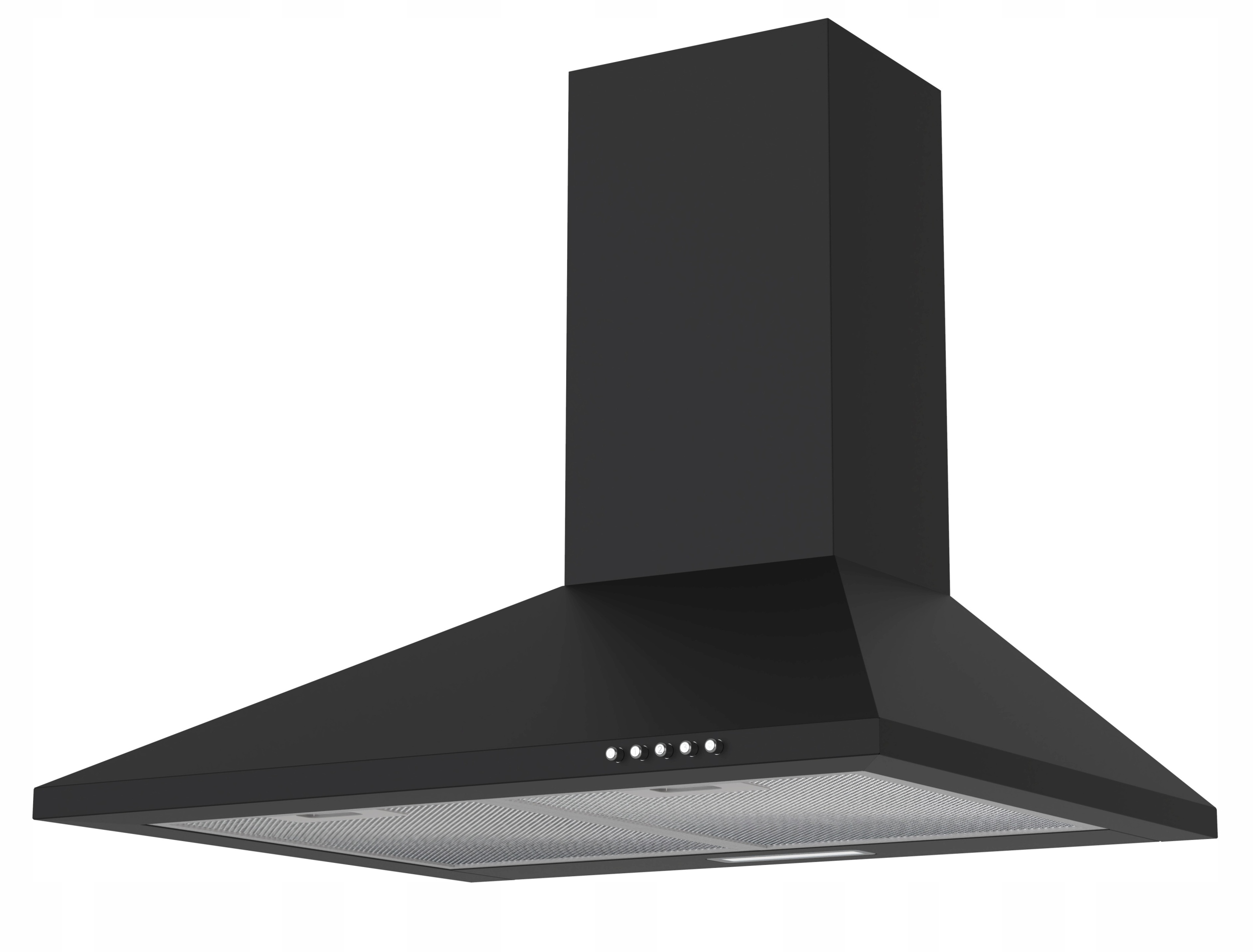 Okap kominowy kuchenny czarny Arset Orkan 60cm rura zawór zwrotny