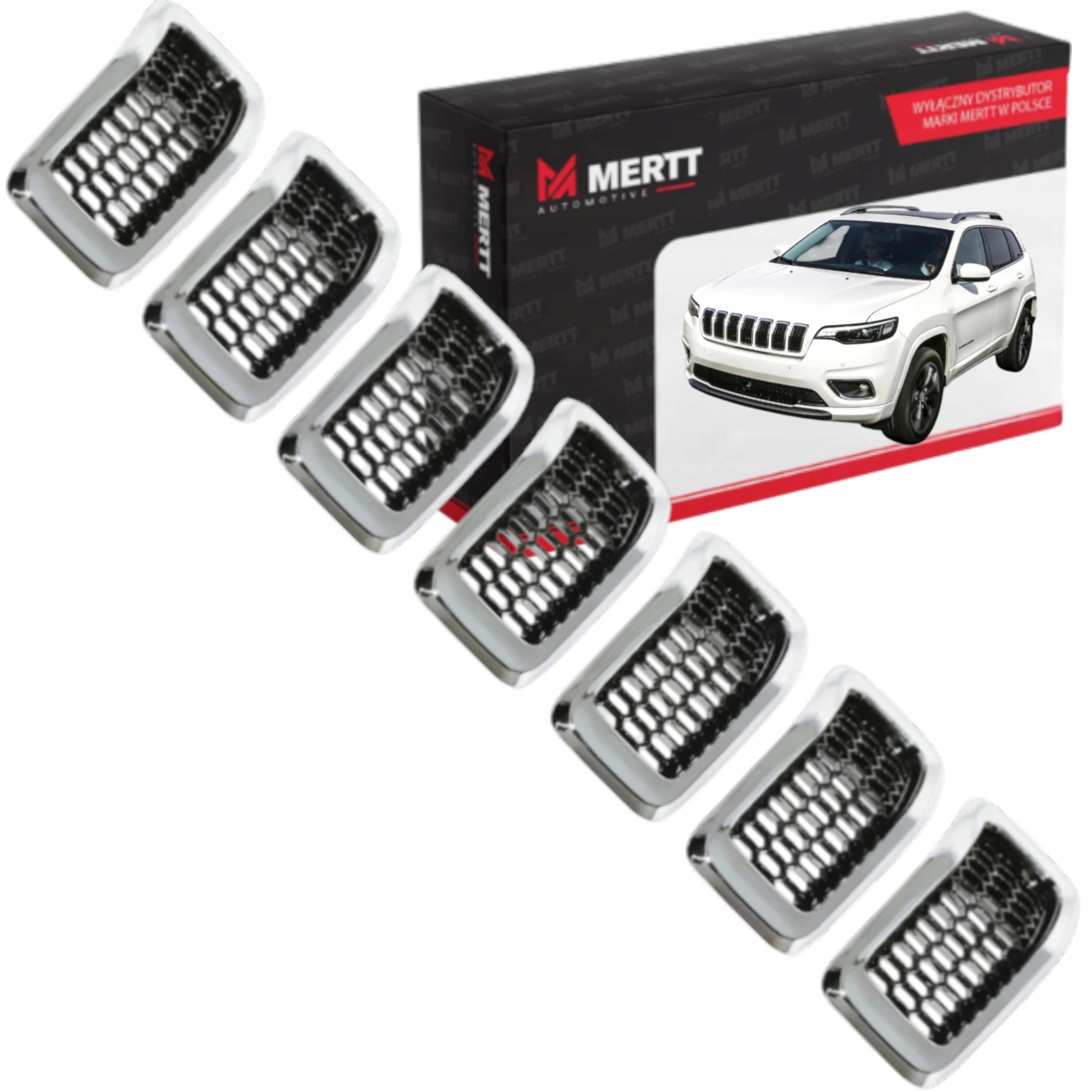 Vložky Mřížky Atrapy Gril Přední 6FM74SZ0AB Chrom Jeep Cherokee V Kl 18-23