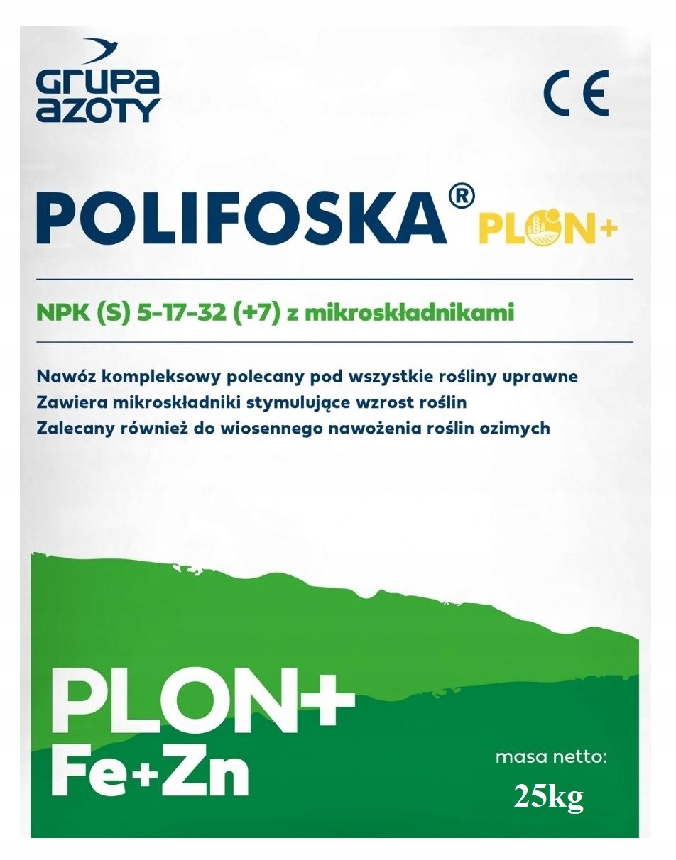 Nawóz na trawnik Polifoska z mikroelementami, Polifoska Plon Plus 25 kg