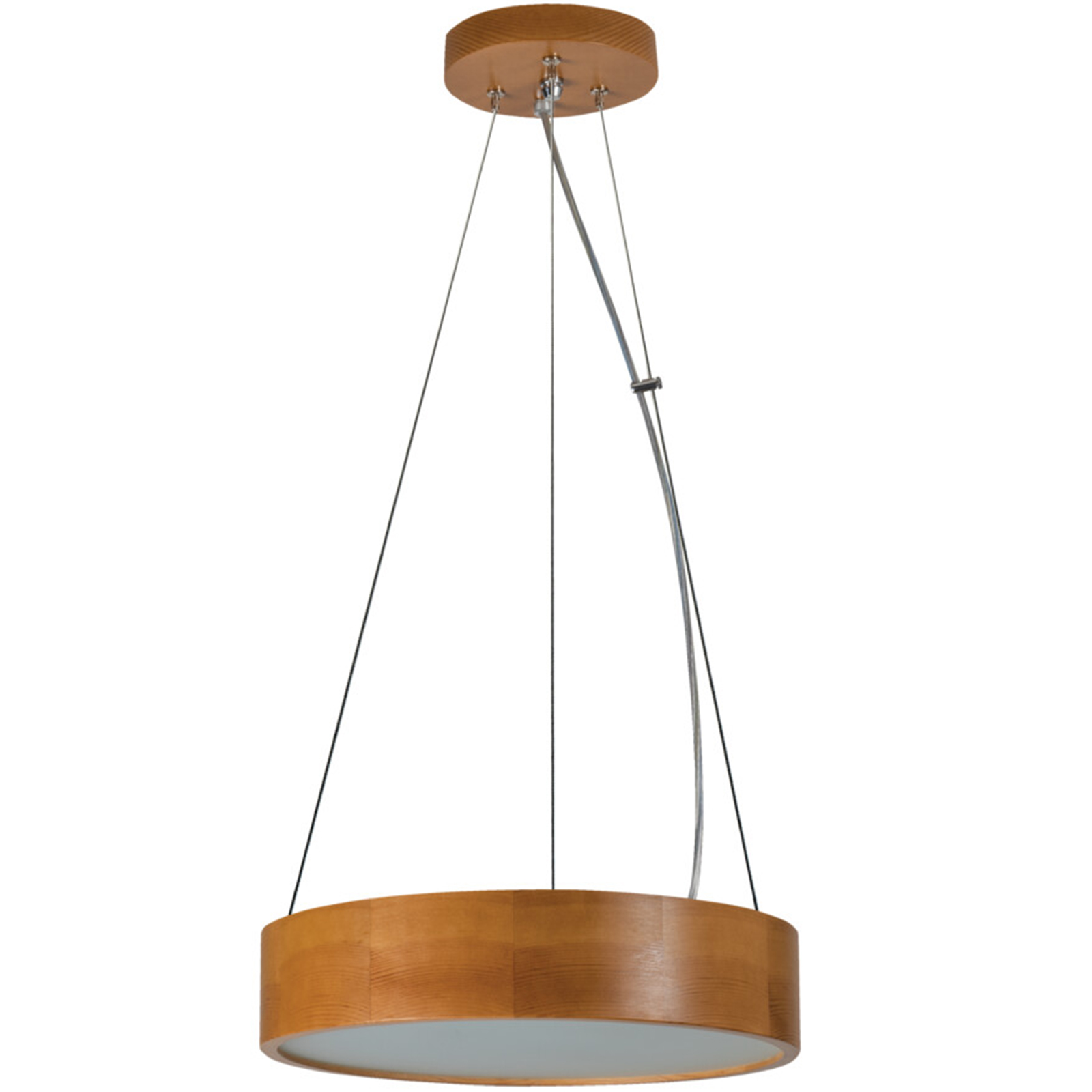 Závesná stropná lampa Drevený luster E27 3x20W Kruh Zlatý Dub Kanlux