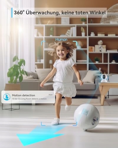 BLURAMS Kamera 2K Wewnętrzna 360° WiFi Nocna Dla Zwierząt Alexa Google — miniatura 4