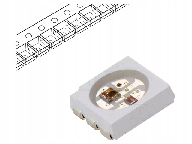 LED programowalna RGB SMD 2121 3,7÷5,5VDC 2,2x2,2x1,05mm (1szt)