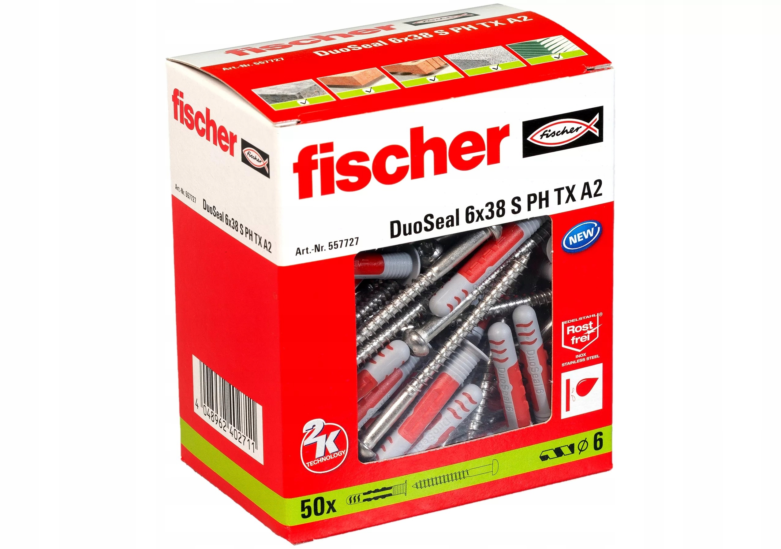 Fischer Upevnění na mokré zóny DuoSeal 6 x 38 S Ph Tx A2 50 Ks