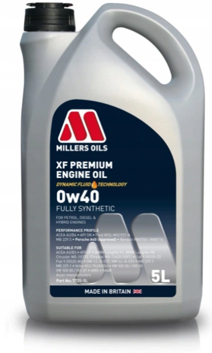 

Olej silnikowy Millers Oils Xf Premium 0W-40 5L