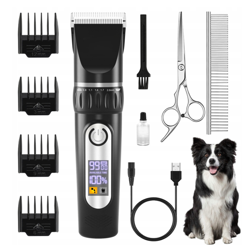 Levně Bezdrátový Stříhací Strojek Na Psy Tichý 2000 mAh 18 W