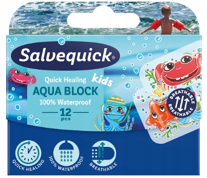 

Salvequick Aqua Block Kids wodoodporne plastry x12