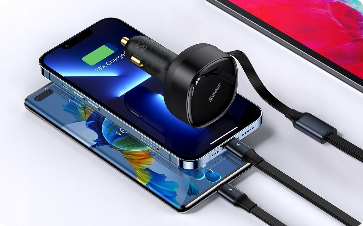 BASEUS SZYBKA ŁADOWARKA SAMOCHODOWA Z KABLEM USB-C I LIGHTNING DO APPLE 30W Zgodność ze standardem Quick Charge 1.0 Quick Charge 2.0 Quick Charge 3.0
