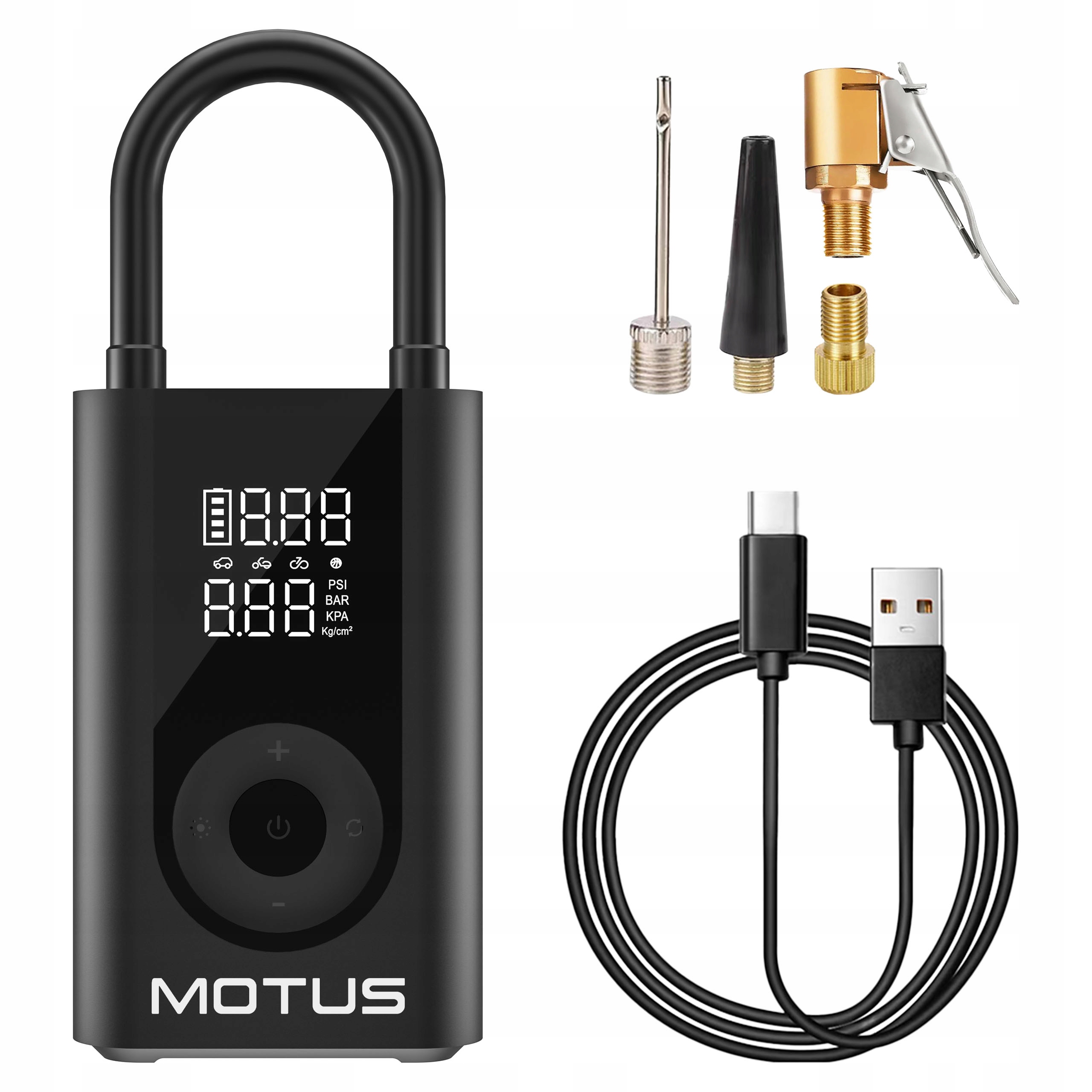 Elektrická pumpa 3v1 přenosný kompresor do auta, powerbanka 4000 mAh