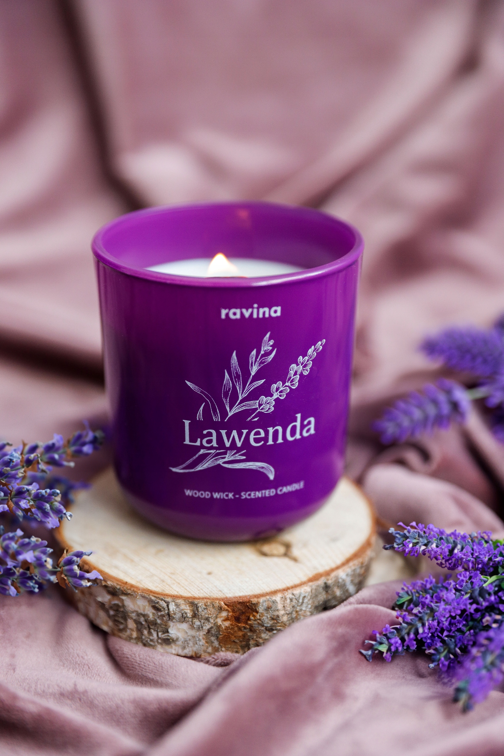 LAWENDOWA LAWENDA SOJOWA ŚWIECA ŚWIECZKA ZAPACHOWA KOMARY MOLE DOMU OGRODU Rodzaj zapachowa