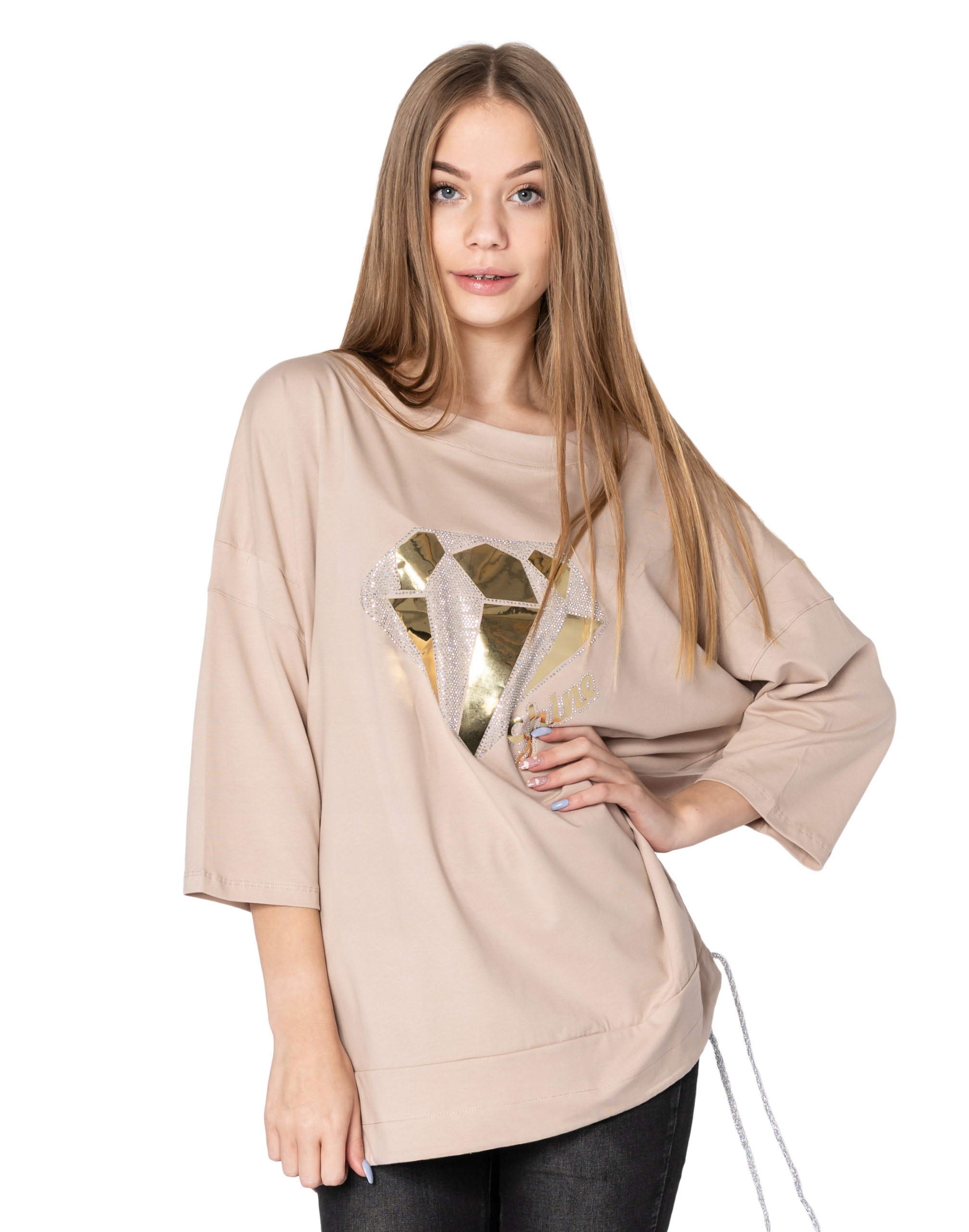 

Długa Duża Bluzka Tunika Oversize Damska 6100-5