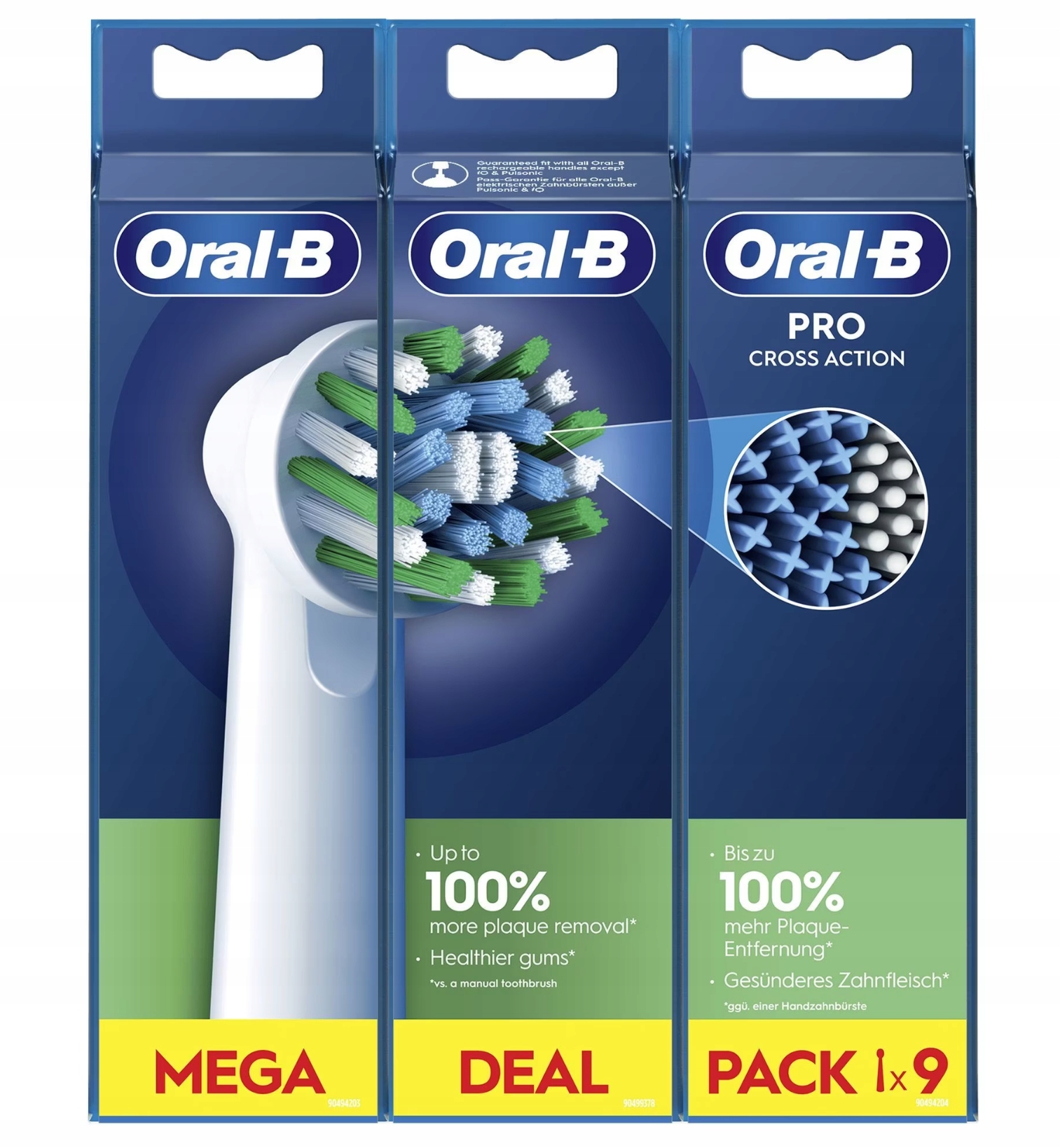 9 sztuk główek szczoteczki Oral-B Pro Cross Action biały 9x