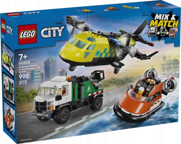 Lego City Sada s servisním nákladním letadlem a vznášedlem 60505