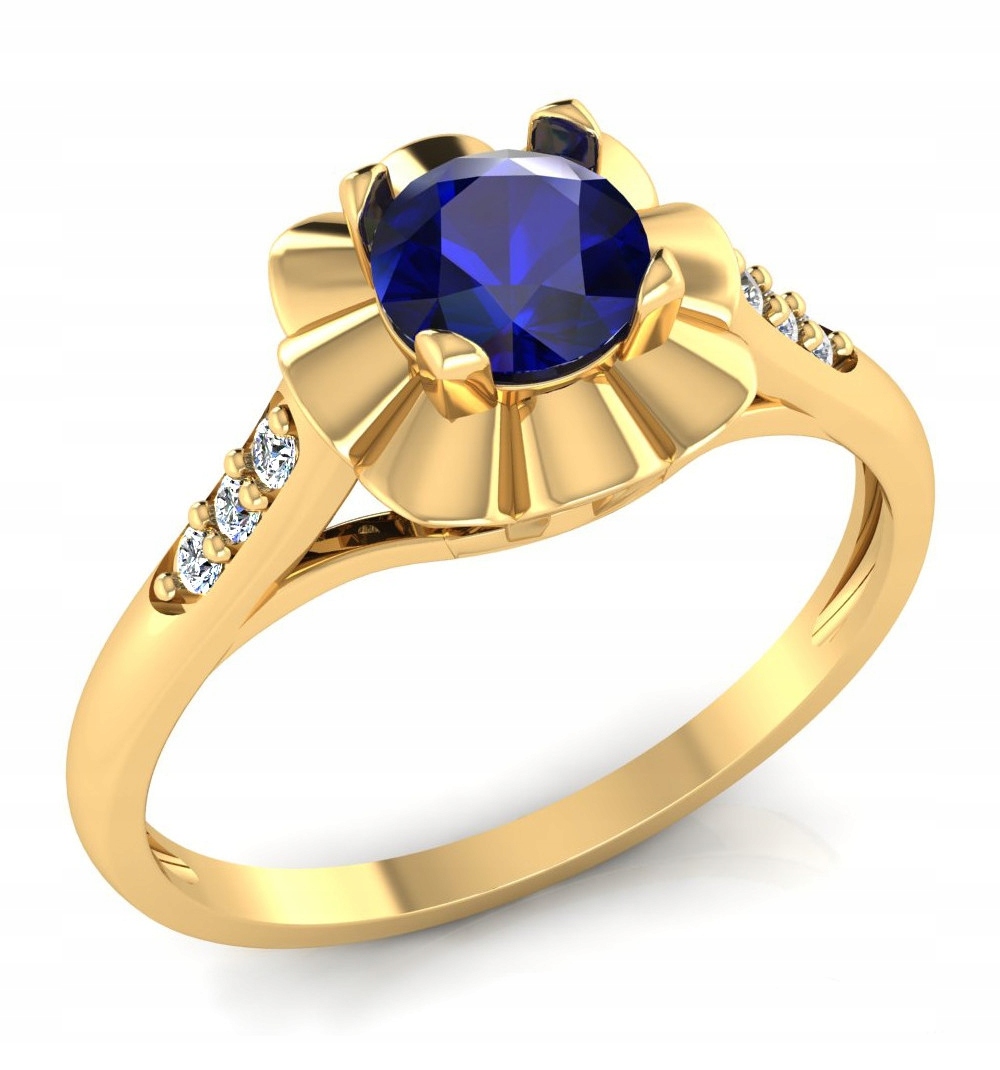 Zlatý Prstýnek Se Safírem Pr. 585
