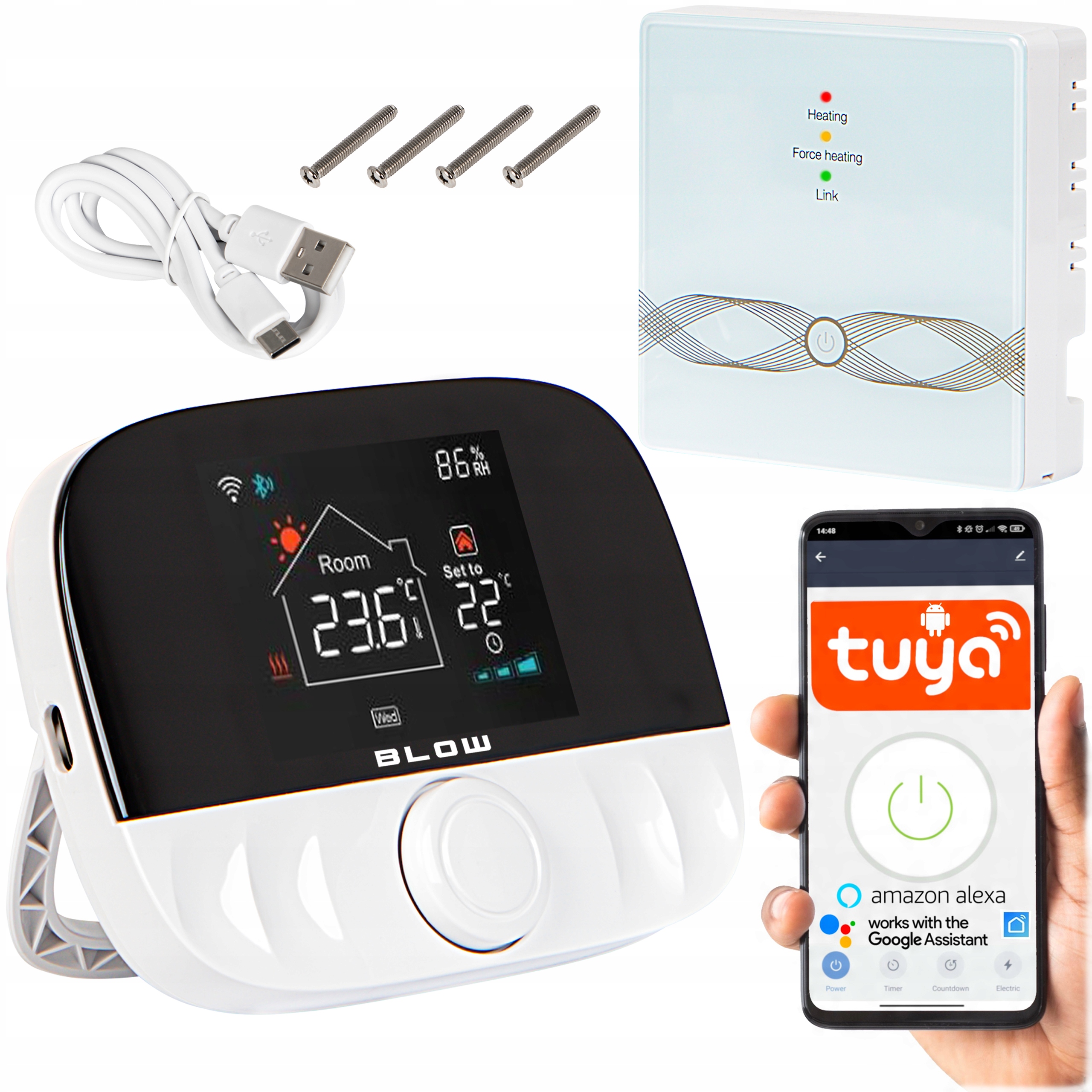 Regulátor Termostatu Pre Pec Tuya Vykurovanie Pece Kotla Wifi Modul Rf Usb