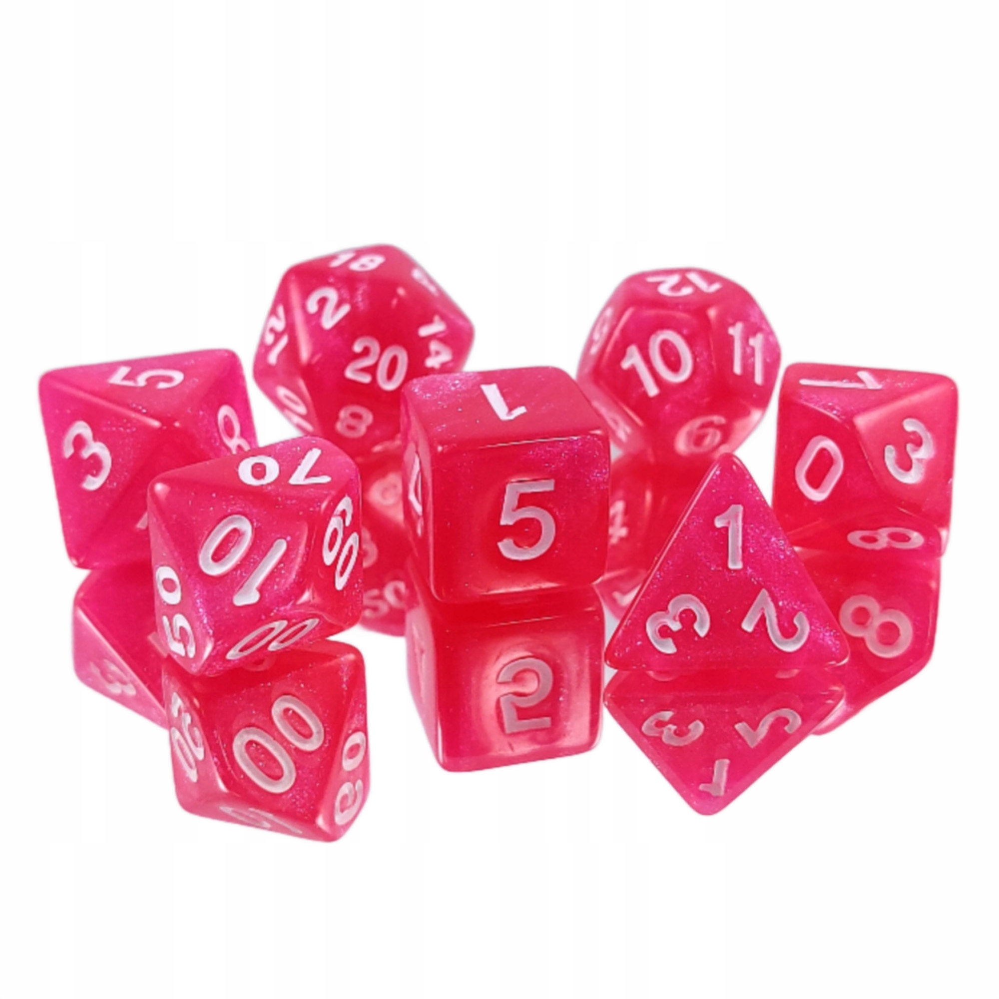 CZERWONY KLEJNOT ZESTAW 7 PERŁOWYCH KOŚCI RPG