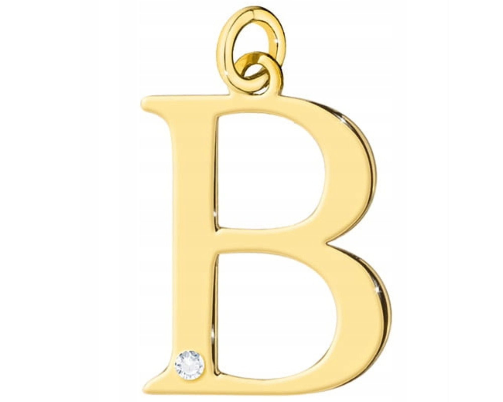 Zlatý Přívěsek Velké Písmeno B S Briliantem Gravírování
