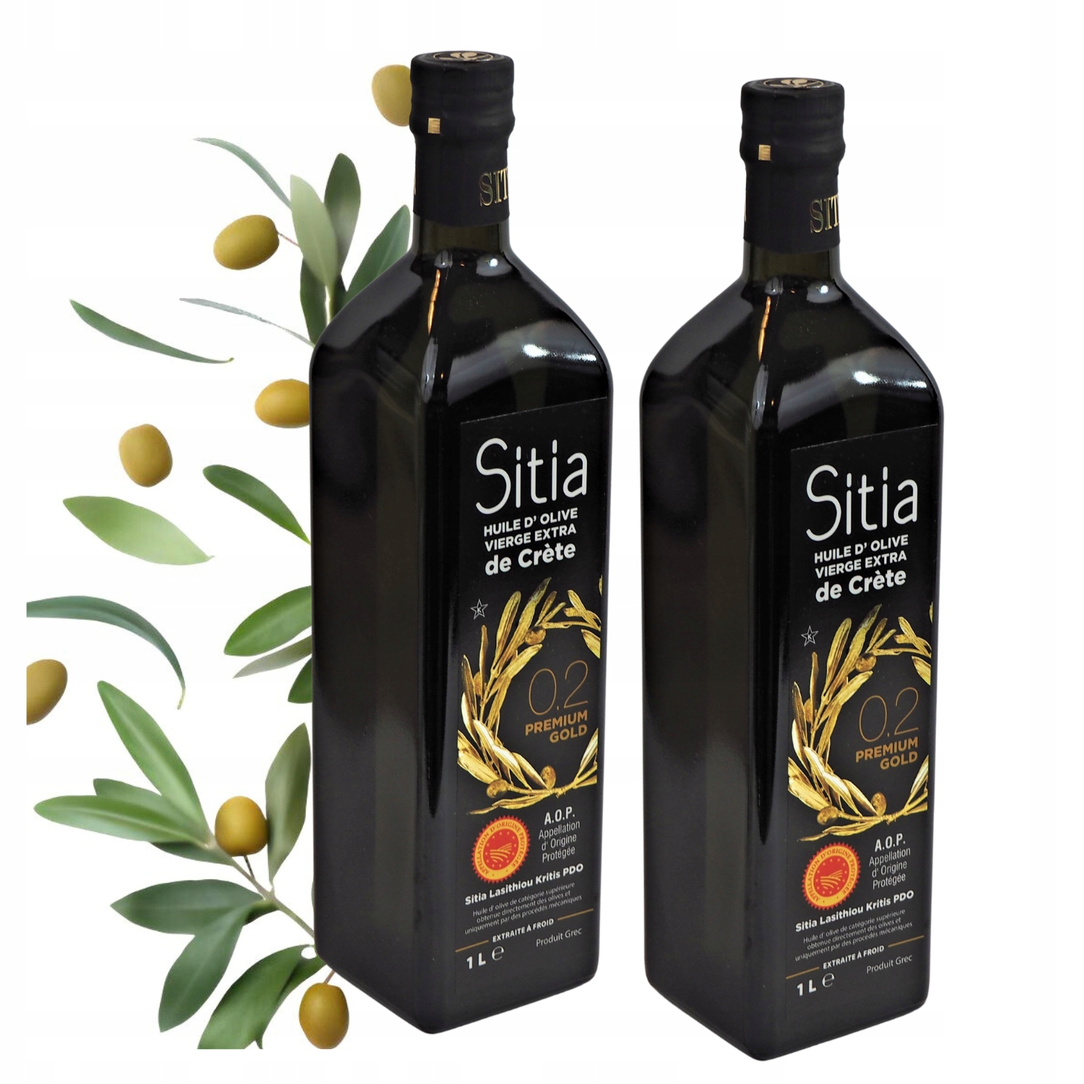 Oliwa z Oliwek Extra Virgin Sitia Gold 0,2% Grecka 2x 1 L data aż do 01/28