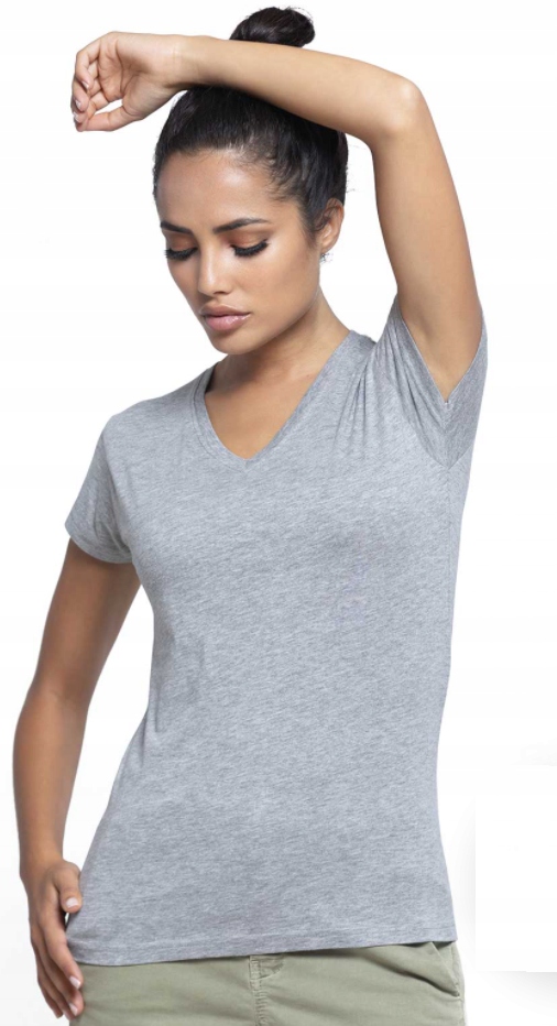 Bluzka dekolt w serek V-NECK 100% bawełna Kolory M Dekolt serek/dekolt V