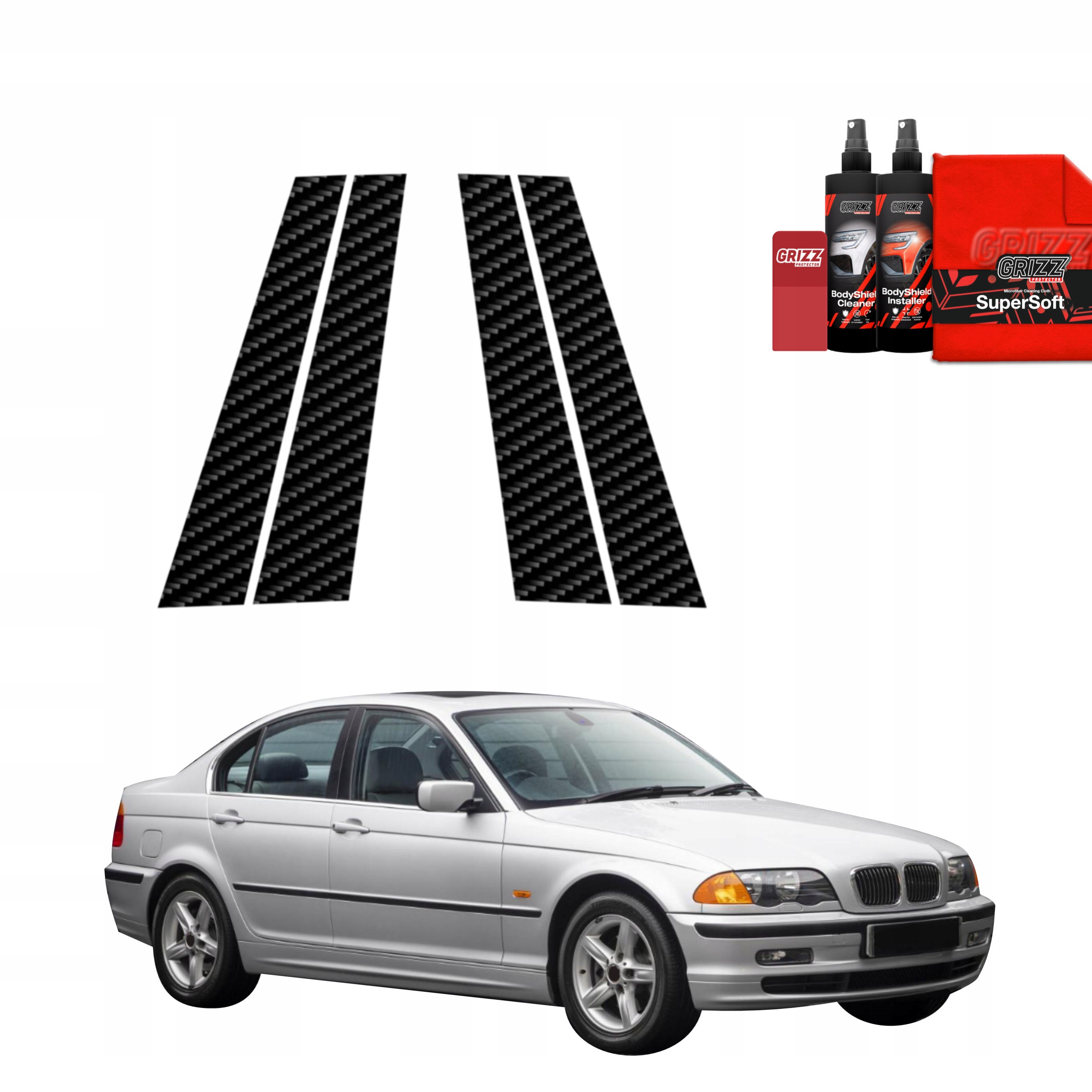 4v1 Fólie na sloupky pro Bmw 3 E46 Sedan Pre-LCI (1998-2001)