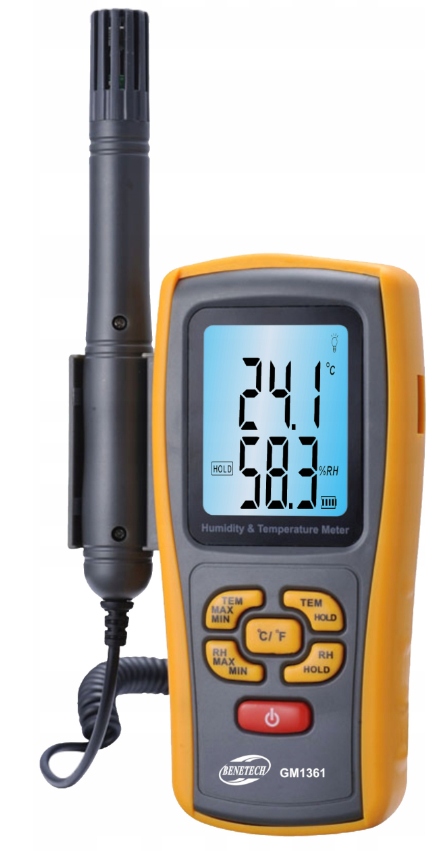 TermoHigrometr z sondą GM1361 Pomiar temperatura powietrza wilgotność powietrza