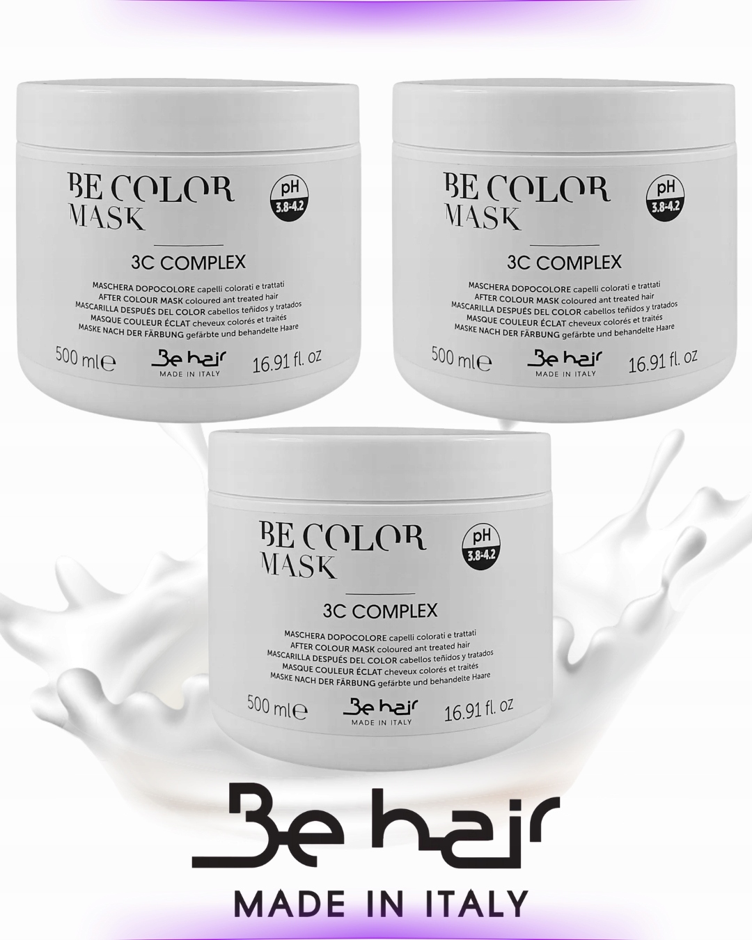 Be Color Be Hair Maska na vlasy 500 ml Kaviár Keratin Colagen