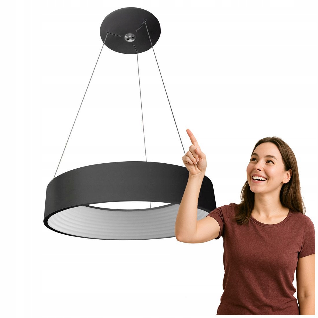 Moderná závesná lampa Mattia Led čierna Italux