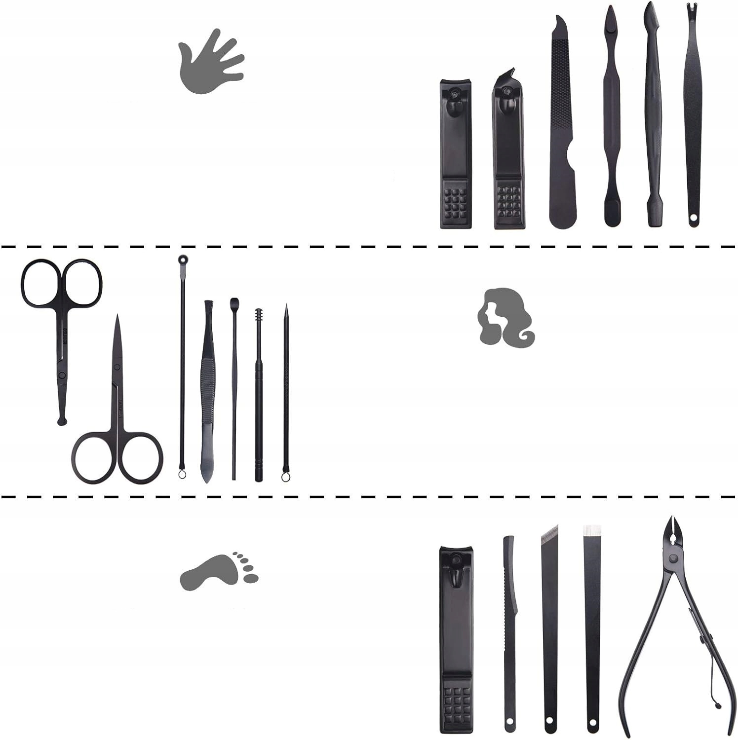 Sada Na Manikúru Kleštičky Na Nehty Pouzdro Akcesoria Pro Péči O Nehty 18 Kusů Cz