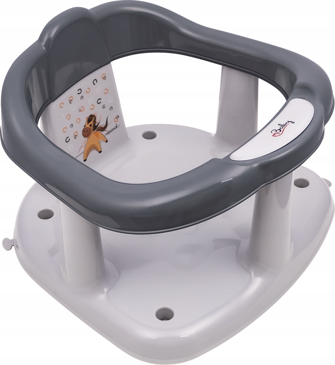 Krzesełko do kąpieli dla dziecka MINIMAL Konik stalowy szary